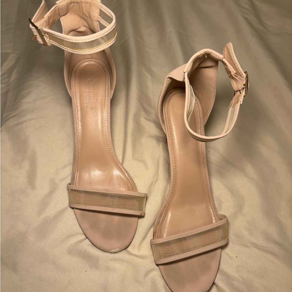 Charlotte Russe Nude Ankle Strap Heels